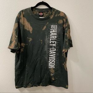 Harley Davidson eagle tie dye green shirt large